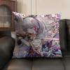 Kamizato Ayaka Genshin Impact Cushion Cover Natural Linen Organic Fabric DoubleSided Printing Sofa Home Decor Gift Pillow Case