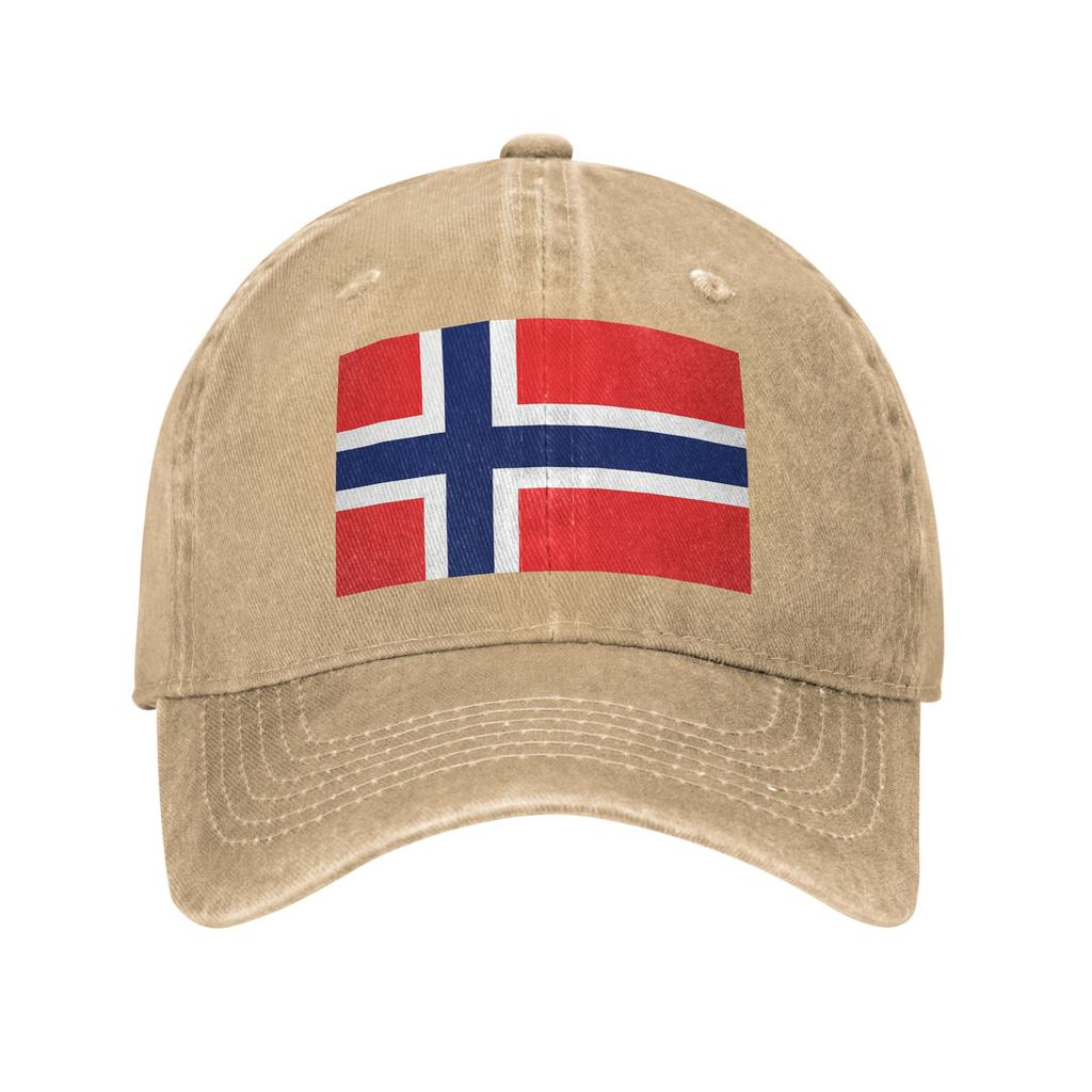 Norway Flag Baseball Caps Washed Denim Hats Adjustable Casquette Streetwear Baseball Cowboy Hat for Unisex Women