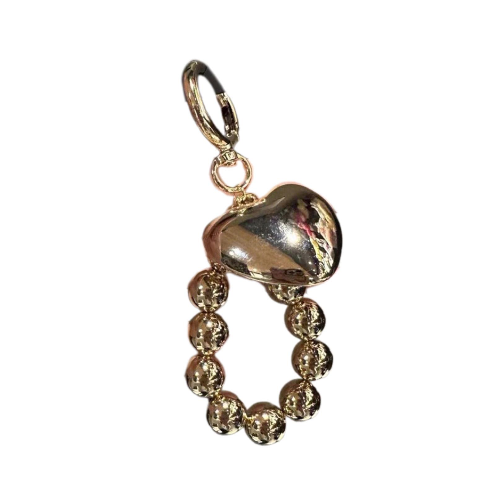 

Элегантный брелок с подвеской в виде сердца, нежное украшение в виде сердца, шикарный брелок в виде сердца, аксессуар для сумки золотой