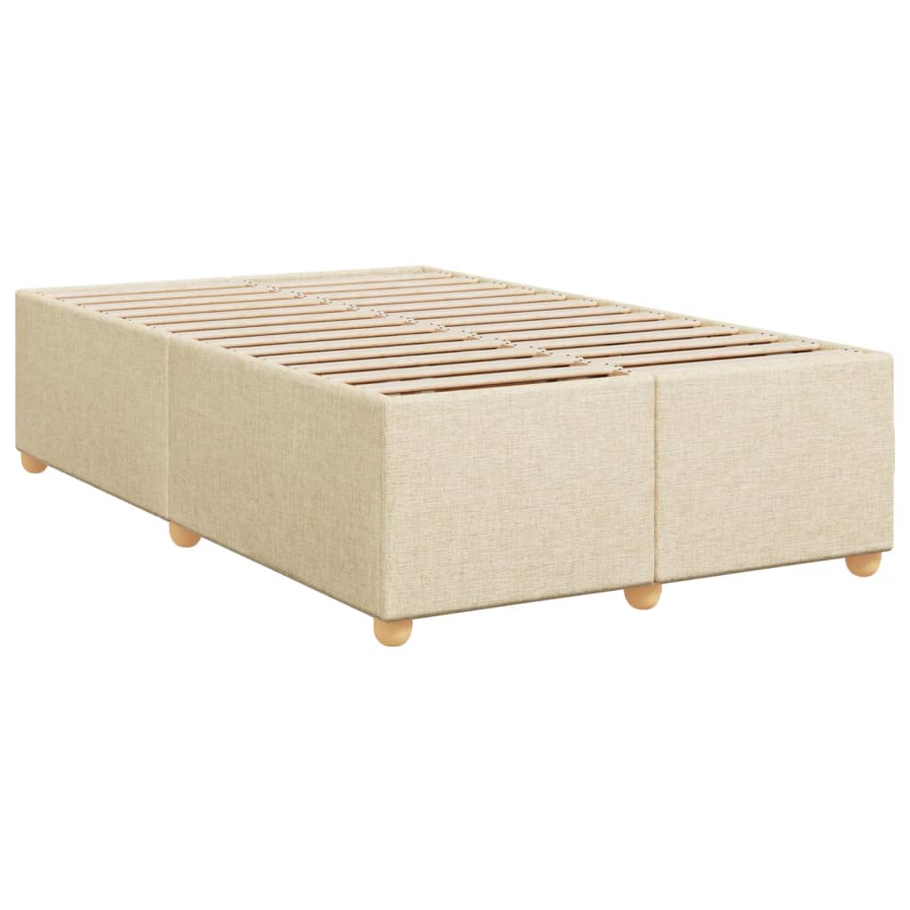 Bed Frame without Mattress Cream 120 x 190 cm Fabric