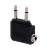 Set of 2pcs Aviation Headphone Adapter 3.5mm Port Aircraft Earphone Socket Conversion Adaptors Portable Converters