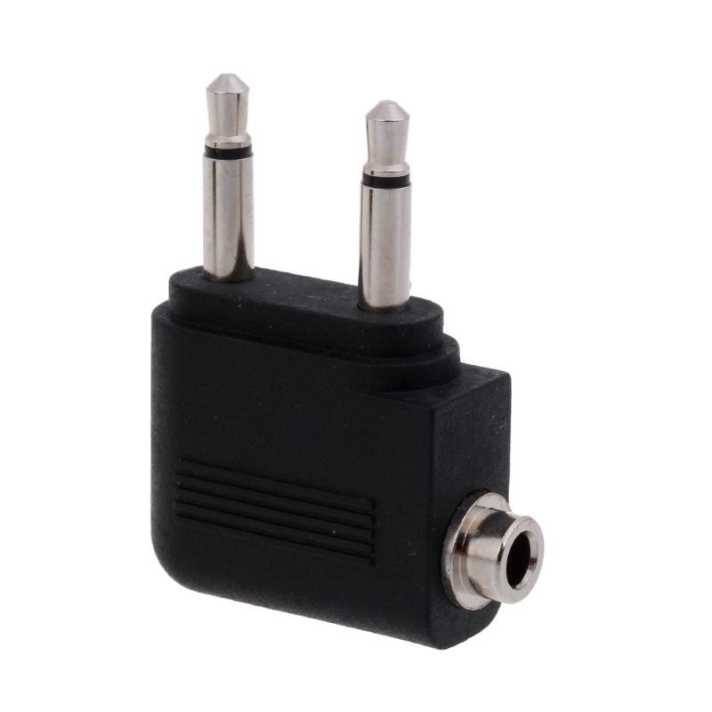 Set of 2pcs Aviation Headphone Adapter 3.5mm Port Aircraft Earphone Socket Conversion Adaptors Portable Converters