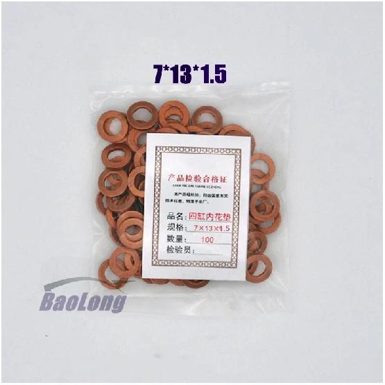 100PCS 7×15mm 7×13mm 9×18mm Diesel Common Rail Injector Nozzle Copper Seal Washer Fuel Pump Gasket Pad for CAT