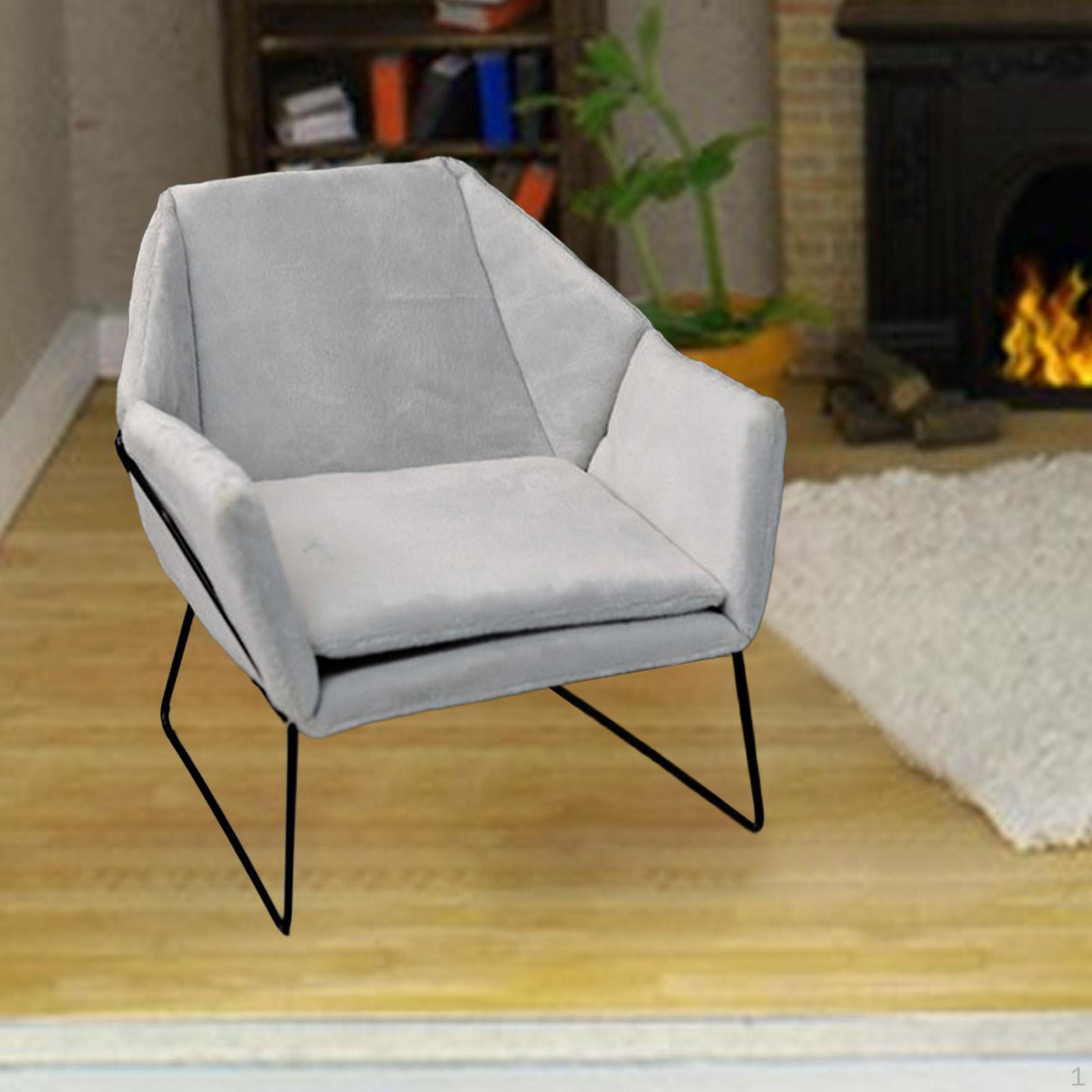 

1/6 Doll House Sofa Couch,Creative,Tiny DIY Decor Sturdy Ornament Miniature Chair Model світло-сірий колір