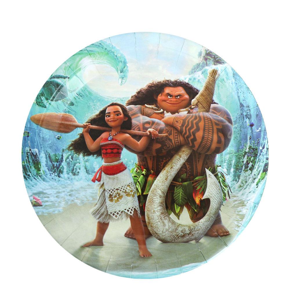 Moana Birthday Party Supplies Disposable Tableware Paper Plates Paper Cups Paper Towels Boy Decoration Green Environmental Protection