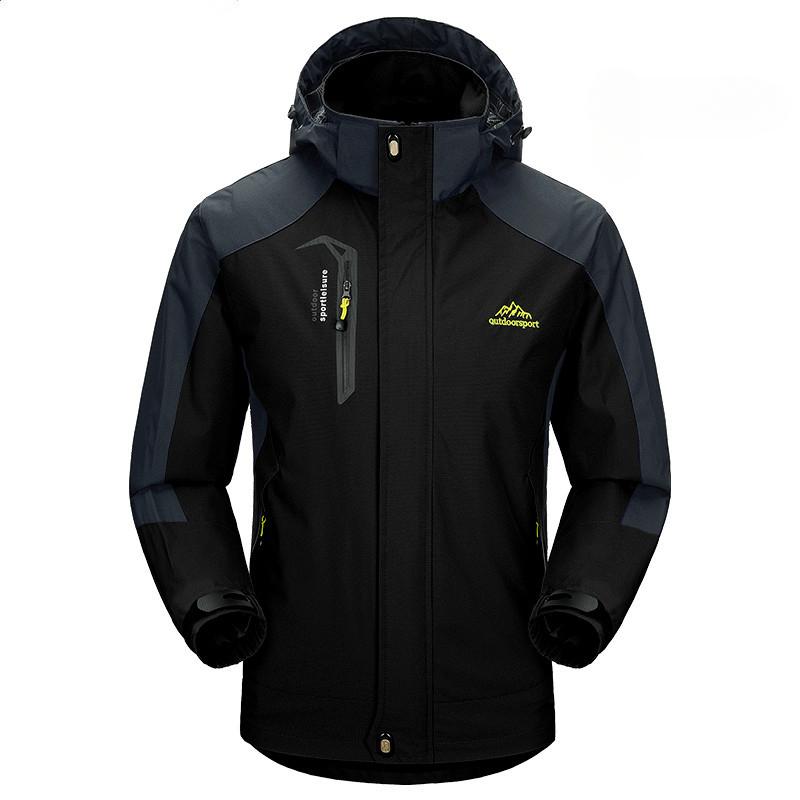 Cozy Up Outdoor Jacket for Men Hooded Windproof Water Resistant Rain Jacket Windbreaker 5 Pockets Jacket for Hiking,Fishing,Runing