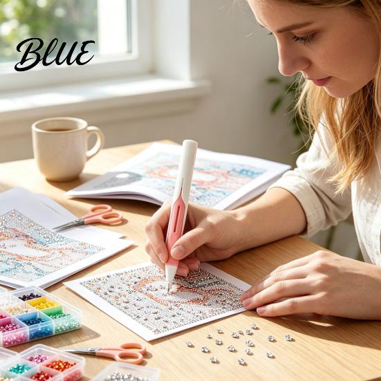 Automatic Drill Pen Rhinestone Art Bead Dispenser Painting Applicator Tool No Wax Needed Wax-free Reloadable for 2.8mm Round Drills