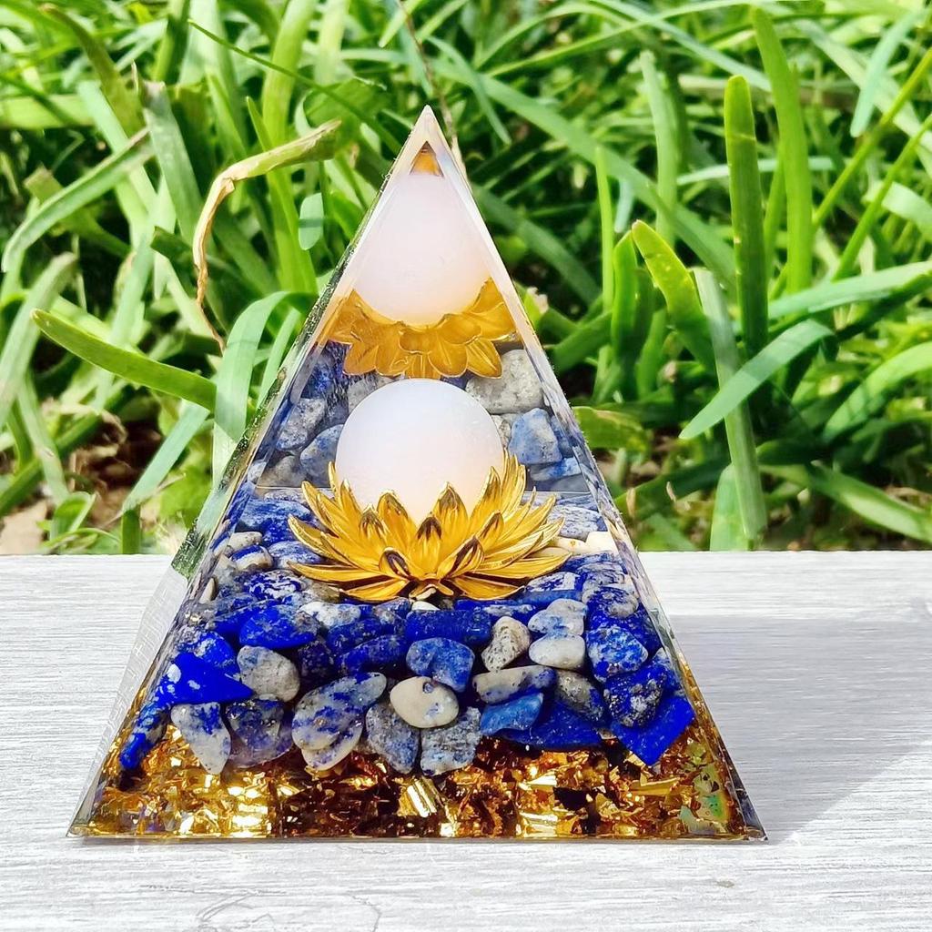 Crystal Stone Pyramid Resin Decor: Home, Office, Car Ornaments
