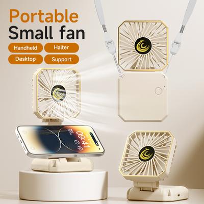 MİNİ Vantilatör Katlanabilir Masaüstü Vantilatörü Üç Kademeli Ayarlanabilir Boyun Vantilatörleri Taşınabilir USB Şarjlı Dış Mekan Klima Telefon Tutuculu
