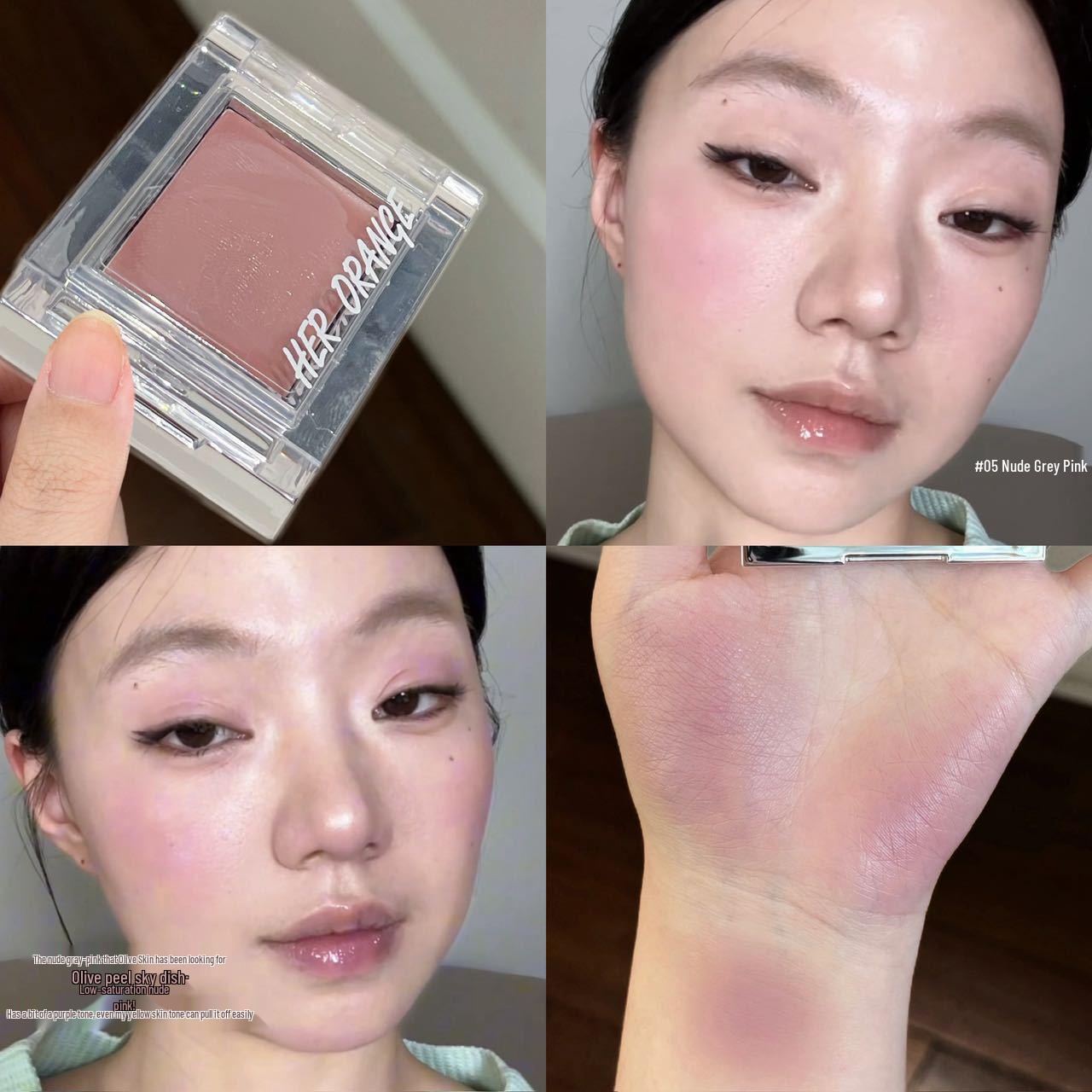 HERORANGE Mist Soft Matte Cream Blush - Brightening & Whitening, Low Saturation for a Natural Glow