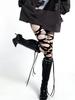 Irregular Hollow Fishnet Women Thigh High Stocking Gothic Sexy High Elastic Pure Color Stockings