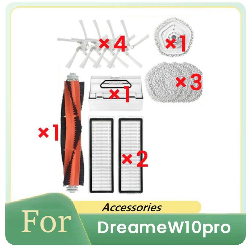 

AEE4-12 Pcs For Dreame W10 Pro Vacuum Cleaner Accessories Kit Main Side Brush Filter Mop Cleaner Parts Replacement