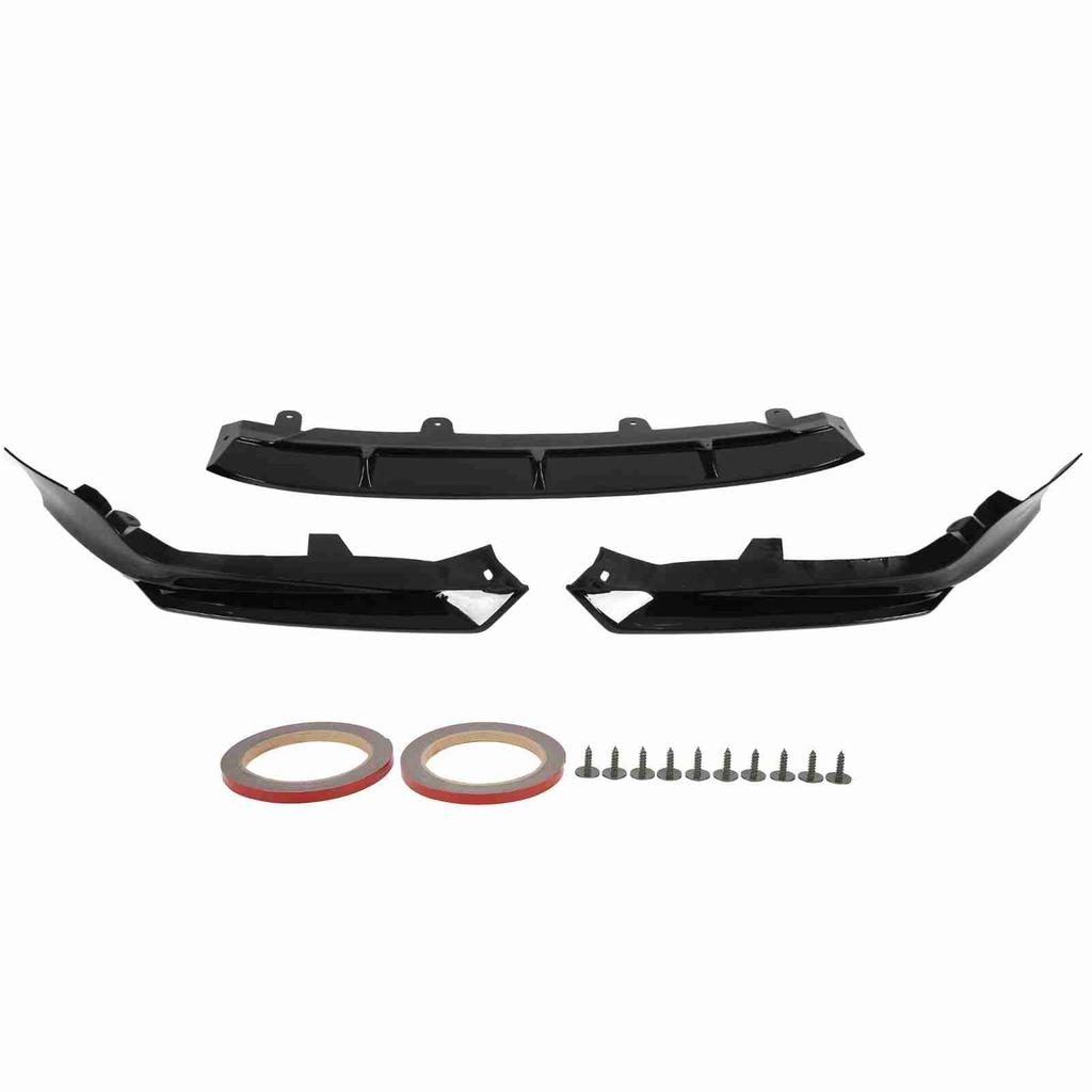 3Pcs Set Front Bumper Lip Splitter Antiscratch Glossy Black Replacement for Accord 10th Gen 2018‑2020