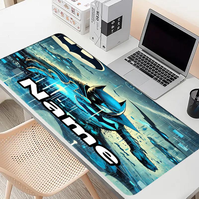 Custom Name Personalized Batman Pattern Mousepad, Laptop PC Desk Mat, Decorative Desk Mat for Home Keyboard Pad Gift