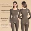 Women's Solid Color Slimming Warm Underwear Set - Shaping Base Layer for Autumn