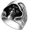 Neuer Bully Retro Trend Herrenring Großguss Totenkopf Sensenmann Punk Ring Street Nische Mode Ring Zirkon Party Zirkon Geschenk