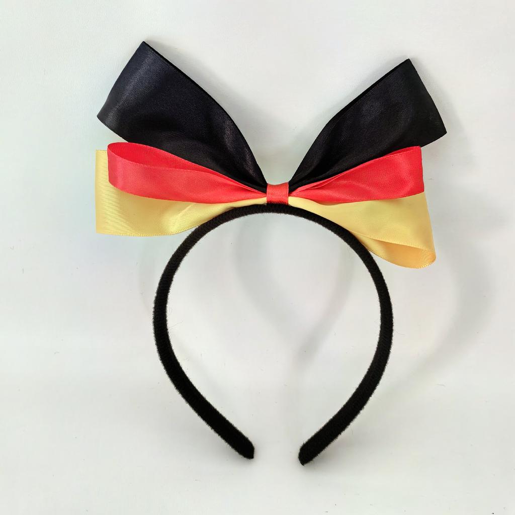 Bow Headband European Cup Fan Flag Cheering World Color Blocked Ribbon Party