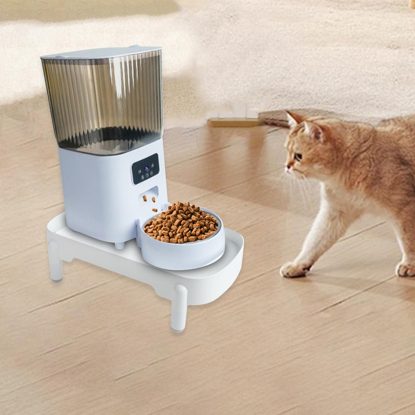 

Cat Feeder Stand Elevated Holder for Automatic Feeders Simple Design Nonslip белый