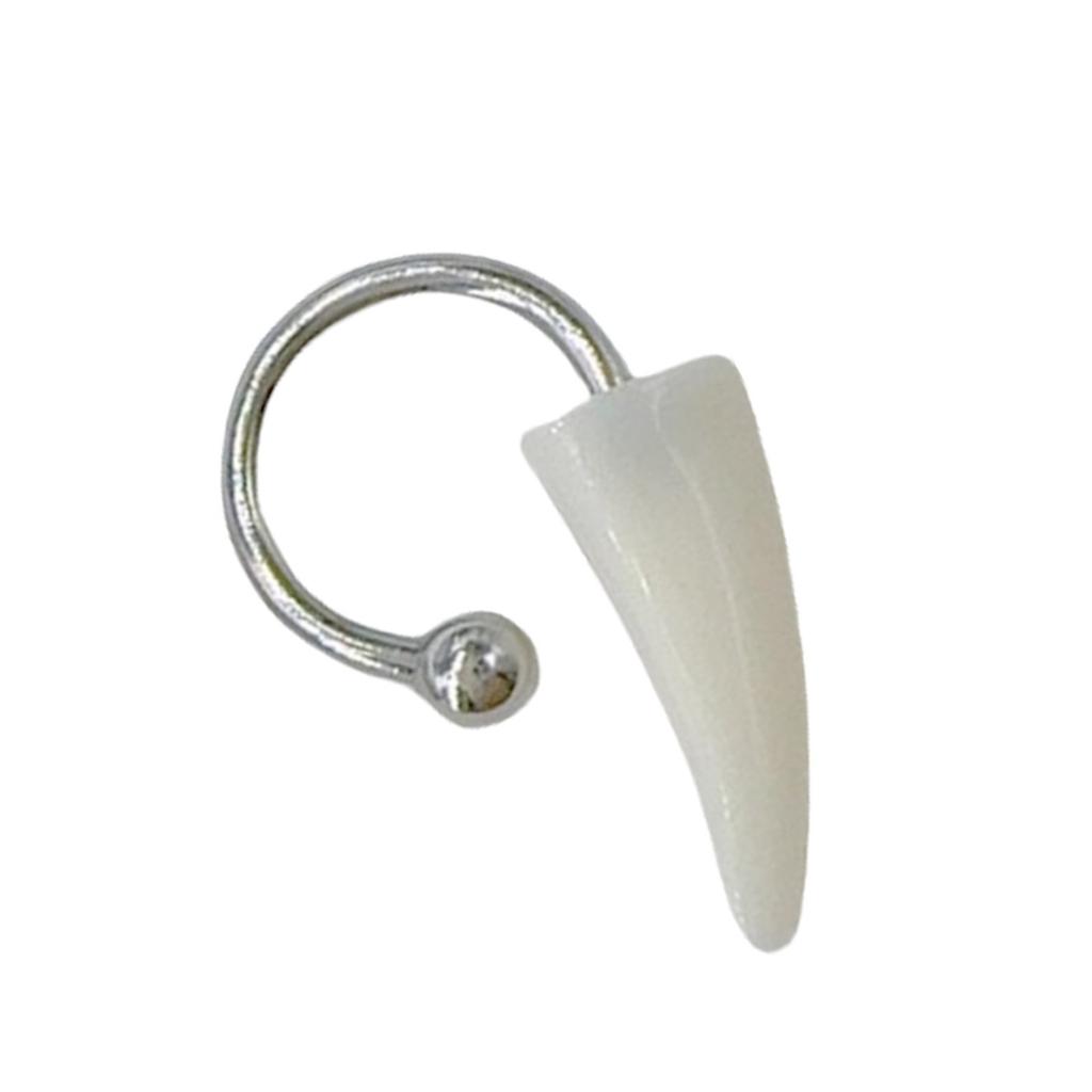 Resin Punk Fangs Lip Rings C Shaped Horseshoe Barbell for Halloween Exaggerated Body Piercing Jewelry Lip Ornament