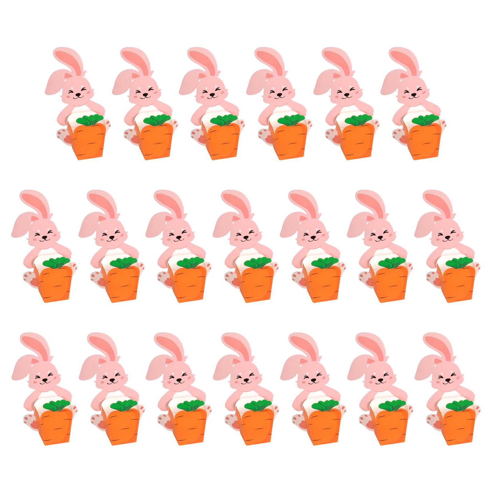

20PCS Easters Party Charm Boxes Rabbits Carrot Box Snack Boxs Cardboard Boxes Perfect for Storaging Treats and Gifts 1