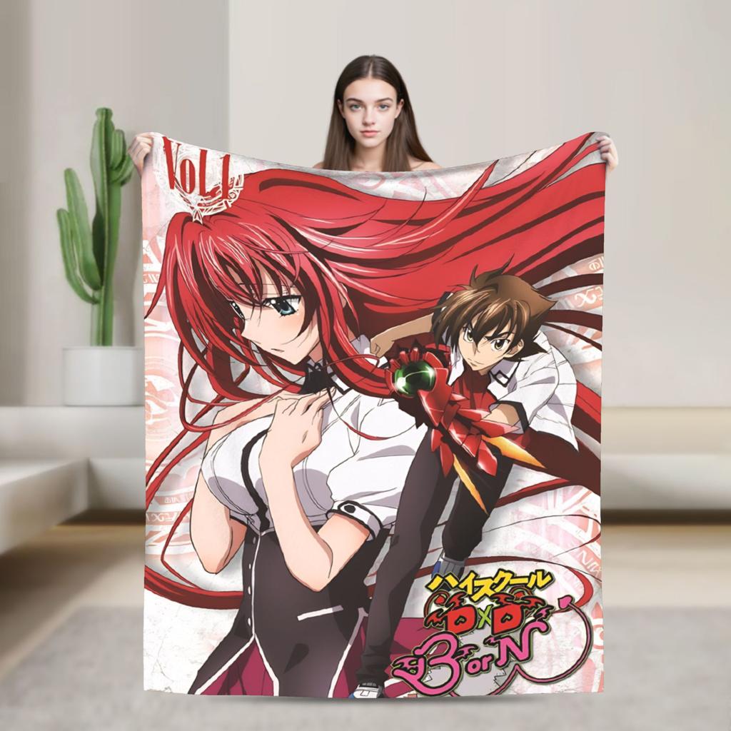 Superweiche Decken Dekorative High School DxD Überwurfdecke Anime Flanelldecke für Wohnzimmer Lustige Sofa-Bettdecke