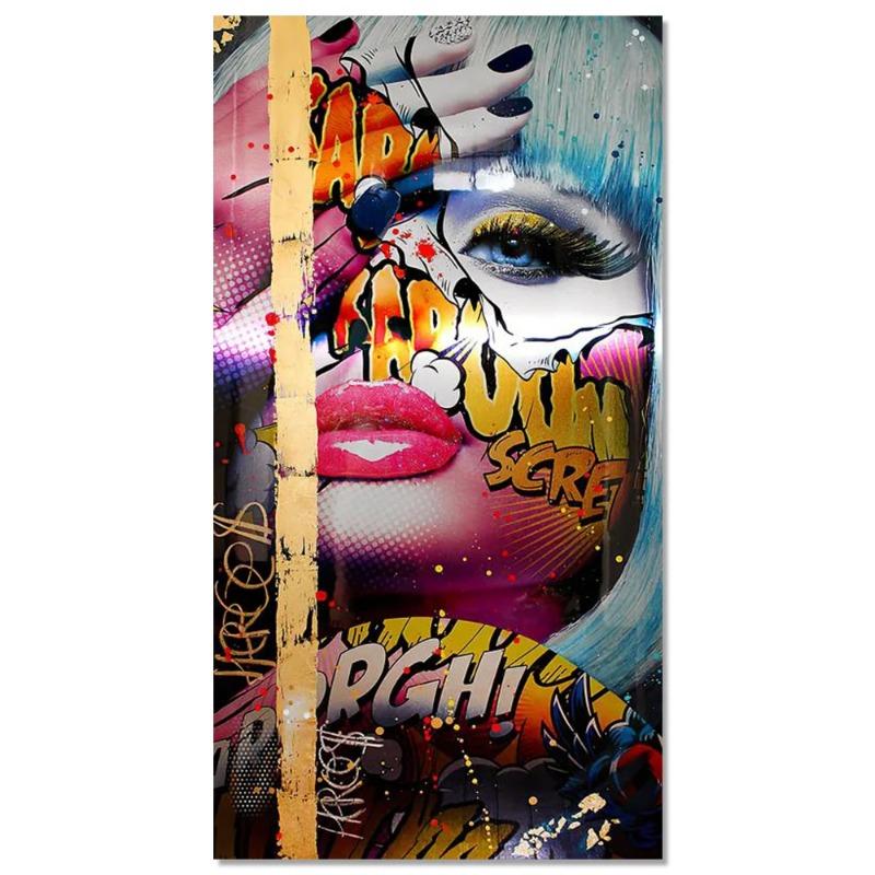 Graffiti Cool Girl Wall Art Poster Sexy Woman Abstract Trendy Mural Modern Home Decor Canvas Painting Pictures Print Decorations