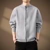 Men's Old Money Style Stand-Collar Zip-Up Knit Cardigan