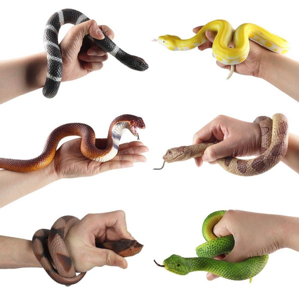 Python Cobra Snake Action Figures Soft TPR Simulation Snake Novelty Rattlesnake Model  Kids Toy