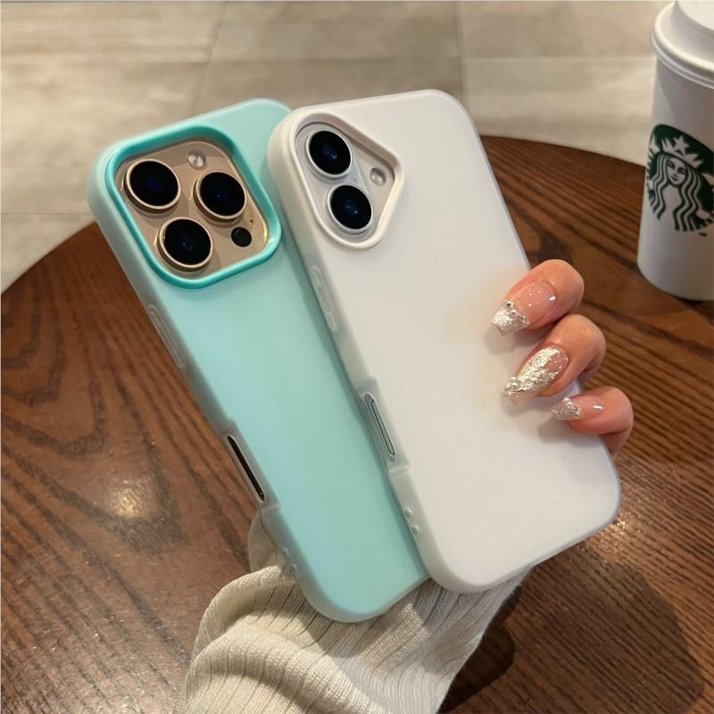 Luxury 2IN1 Candy Color Clear Matte Phone Case for 17 Air16 15 14 Plus 13 12 Pro Max 11 Shockproof Bumper Soft Skin Cover