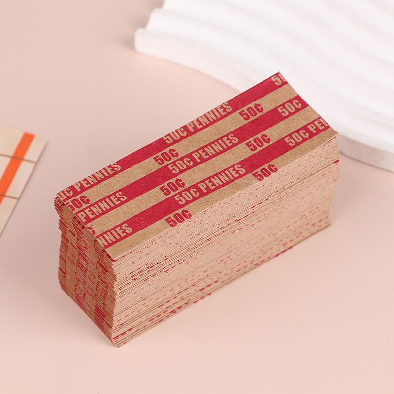 

100 шт. Ассорти Набор Плоские Полосатые Обёртки для Монет Цветовая Кодировка Счётчик Монет Сортировочные Тубы красный