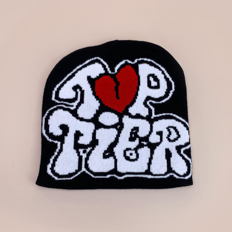 Love Letter Jacquard Knitted Hat For Men And Women Warm Street Hip Hop Pullover Hat