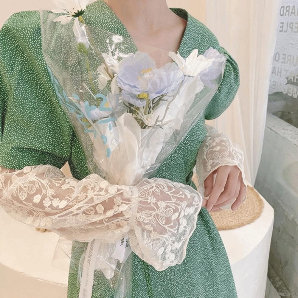Thin Sun Protection Cover Hollow Sunscreen Arm Sleeve Sweet Ice Silk Sleeves Girl