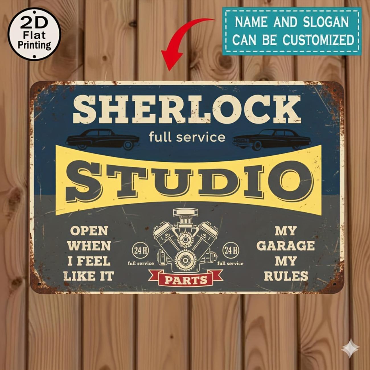 Custom Metal Garage Sign Personalized Family Name Logo Vintage Wall Decor белый