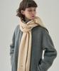 Deuloupisumeon Stitched Ribbed Long Scarf [Cream]