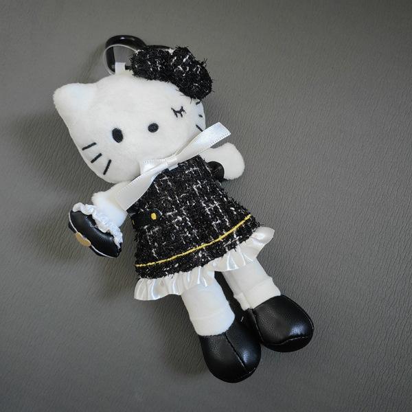Hello Kitty Series Kawaii Wear Skirt Long Leg Kitty Cat Pendant Stuffed Plush Toy Doll Bag Pendant Keychain Doll Gift