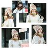 Women Knitted Beanie Hat Scarf Set Warm Thick Crochet Pompoms Hat Neckerchief for Outdoor Ski Snowboard