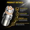 LED Front Turn Signal Blinker Light Bulbs 1156 7506 3497 Amber Yellow 3000K 2X B