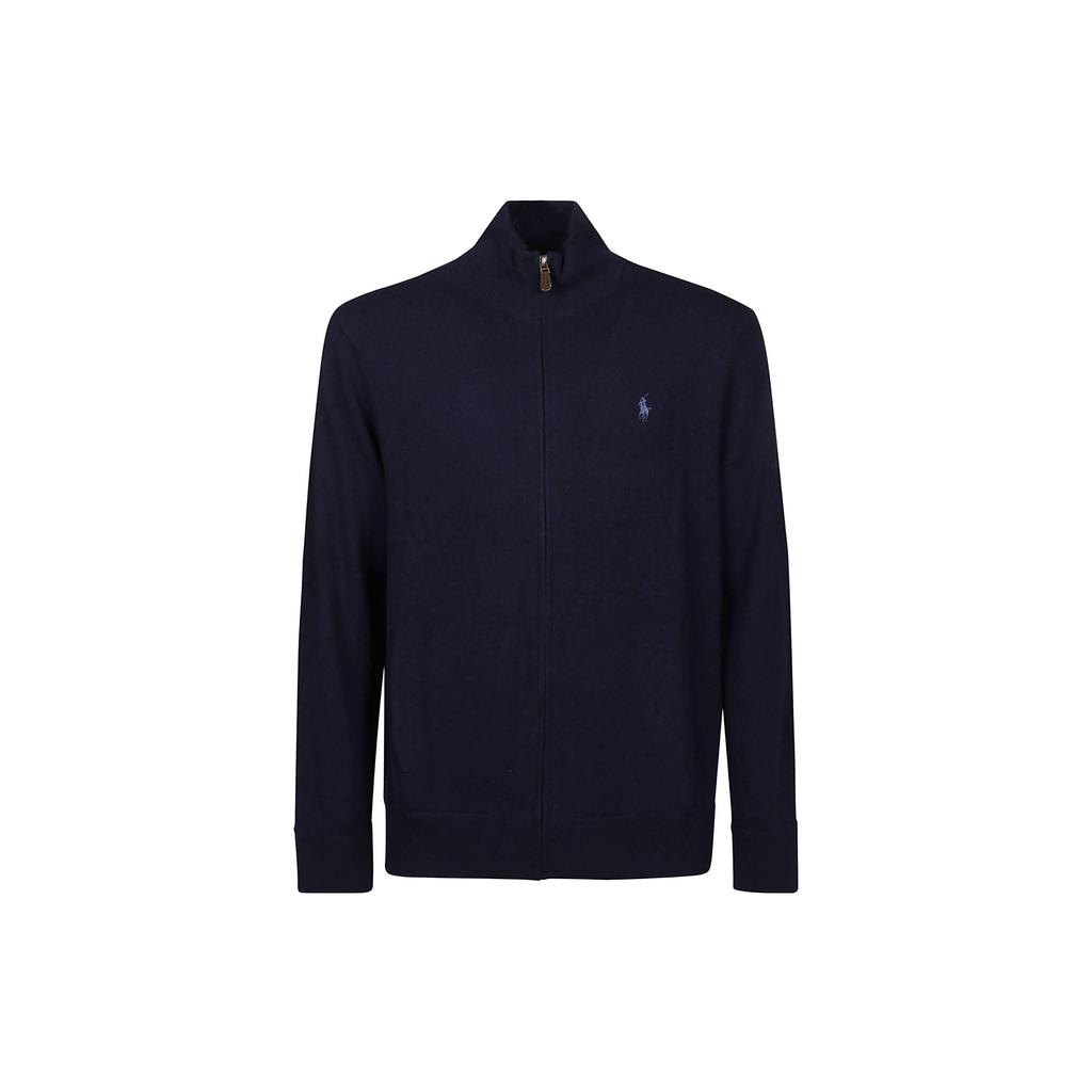 Polo Ralph Lauren Solid Color Zip Neck Long Sleeve Wool Sweater Men sweater Navy-Blue 710876719-001