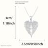 New Hip-hop Fashion Feather Angel's Wings Heart Inlay Zircon Pendant Necklace for Men Women Rock Punk Jewelry Accessories Gifts