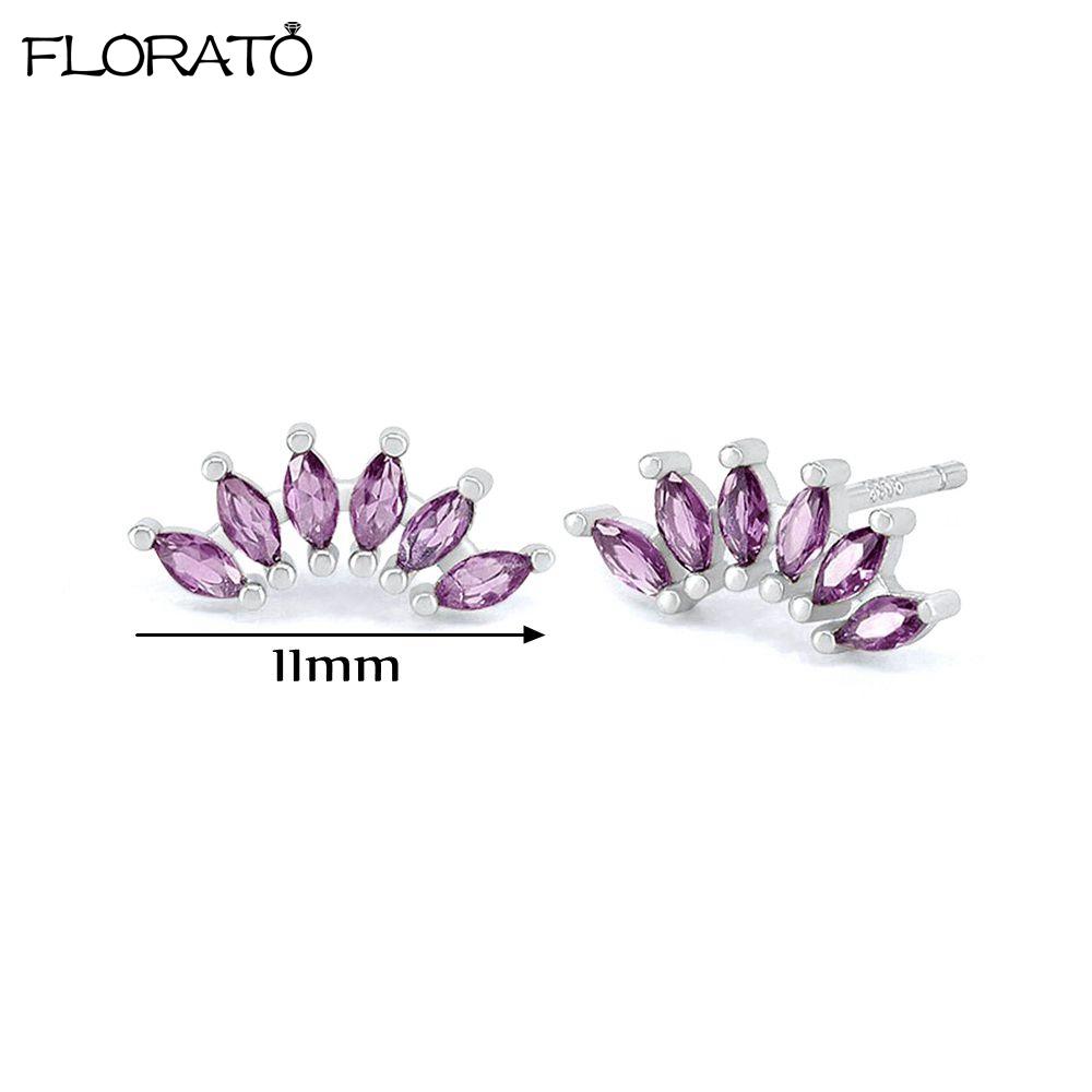 925 Silver Needle Elegant Purple Earrings Exquisite Small Hoop Earrings for Women Fashion Puncture Jewelry Accessories