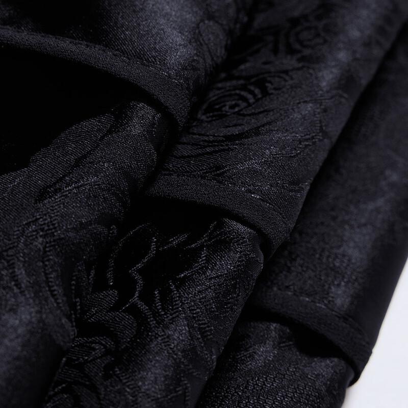 New Chinese Style A-Line Slit Midi Skirt