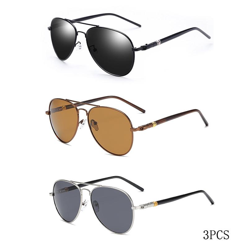 Sonnenbrille für Damen und Herren - Farbige reflektierende Gläser - Sonnenbrille zum Autofahren Schwarz Unisex Pilotengläser UV400