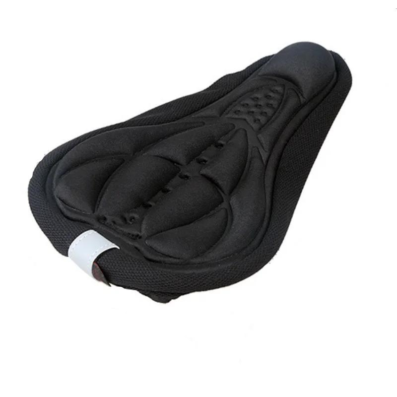 1pc Mountain bike seat cushion 3D cushion cover Bicycle Thickening Silicone sponge Bicycle Seat Cover чёрный