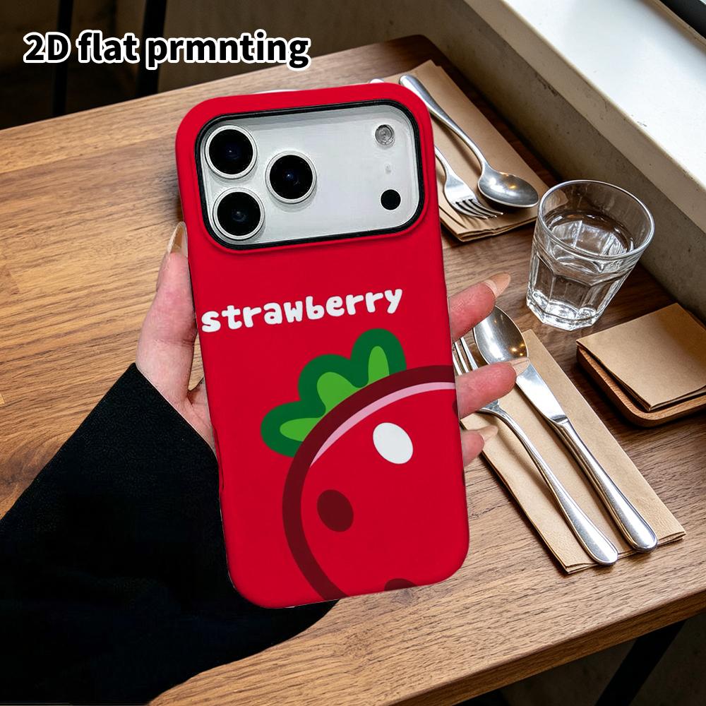 Phone case: 2D flat Samsung Galaxy A34 A35 M05 M06 S20 S22 S21 FE Plus 5G protective case, red big strawberry, perfect Christmas and Halloween holiday