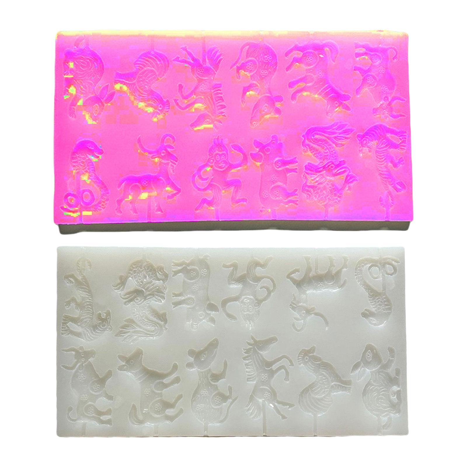 

Силиконовая форма с изображением животных зодиака для творческого сахарного искусства и десертов, пищевая шоколадная форма для выпечки, кухонные принадлежности