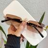 Luxury Rimless Sunglasses UV400 Protection Fashionable Retro Design for Holiday Vacation Fishing Cycling Personalized Sunnies