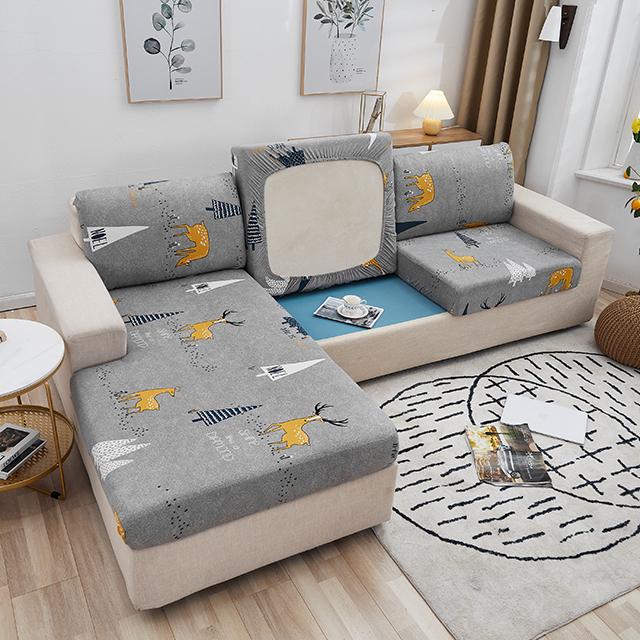 Bear Print Sofa Seat Cushion Cover Elastic Sofa Cover For Living Room Pets Kids Funiture Protector Chair Cover Removable 1 /2 /3 /4