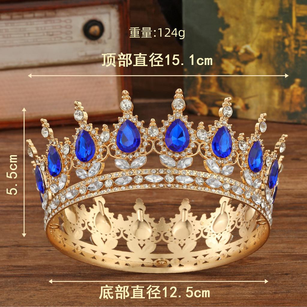 New Bridal Crown Headpiece - Exquisite High-end Wedding Birthday Party and Cake Decoration - Bridal Hair Accessory - Round Crown Tiara