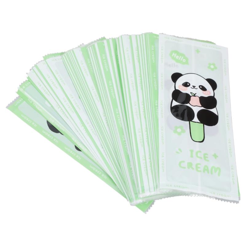 

Pack of 100pcs Clear Ice Cream Packaging Bag Convenient Popsicles Wrapper Food Grade Ice Lollipops Bag for Parties