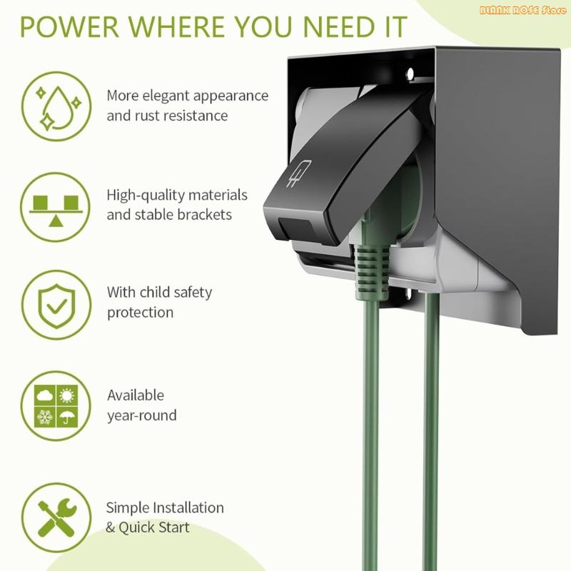 K1AE 2 Gang Waterproof Outlet Outdoor Power Socket Surfaces Type 2 Gang Wall Socket